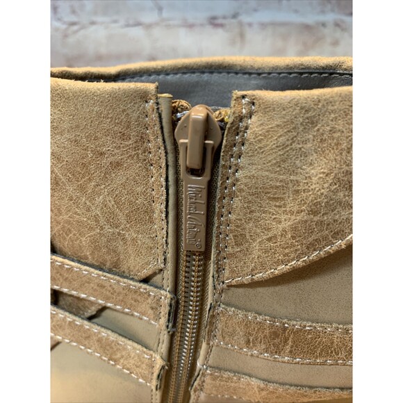 MICHAEL ANTONIO Women’s Chunky Heel Double Buckle Beige Ankle boots Size 10 US - Picture 9 of 11